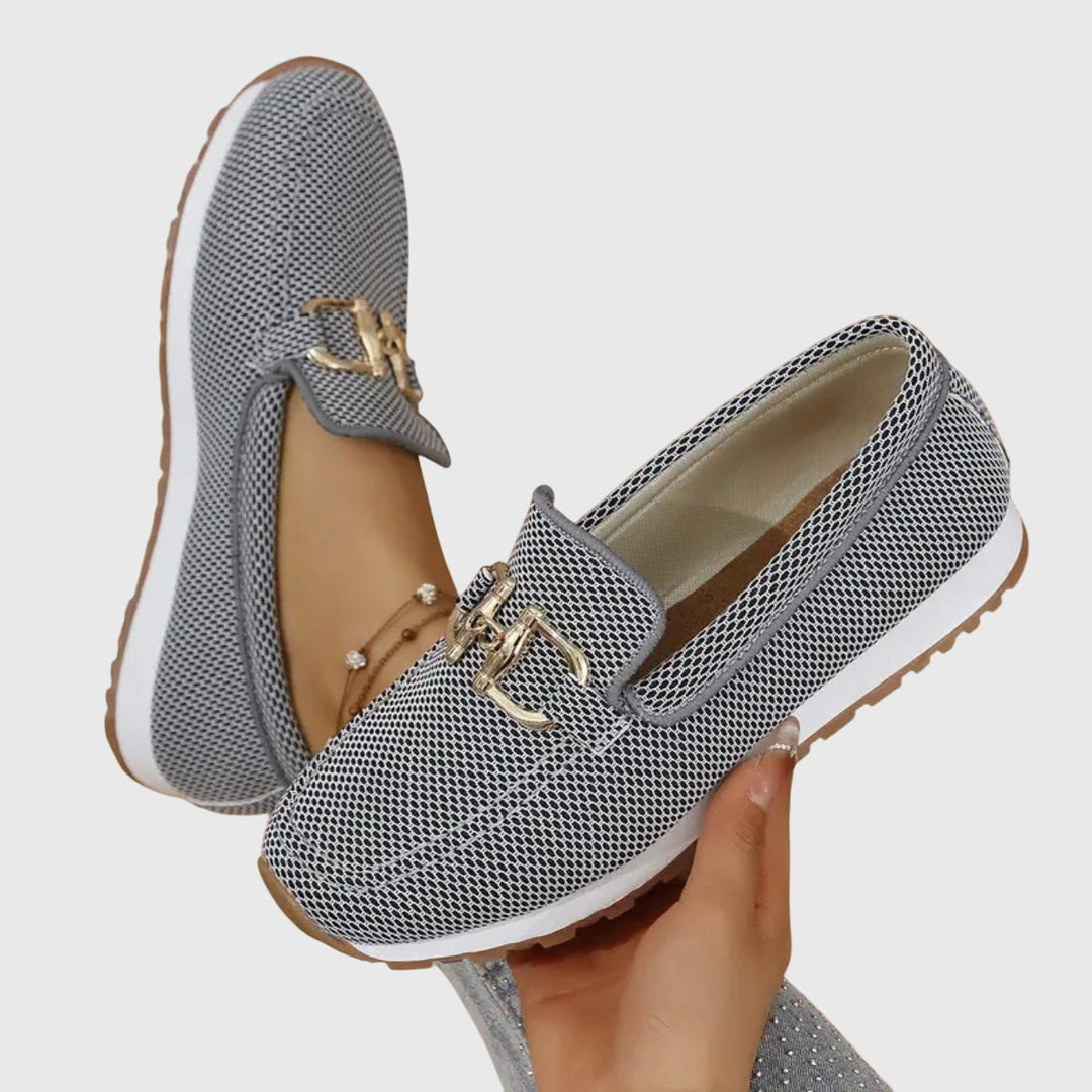 Yasmine | Women’s Metal Detail Textured Loafers