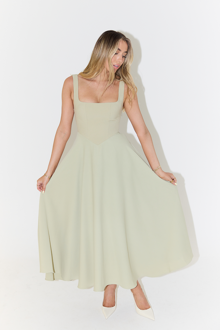 Samantha | Women’s Summer Square Neck Midi Dress