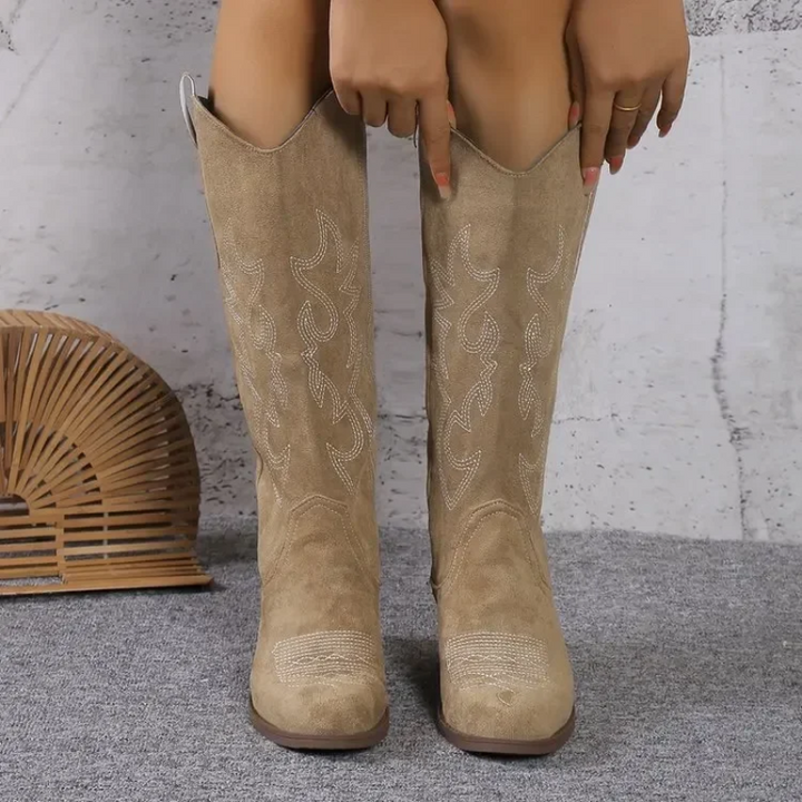 Frankie | Women’s Embroidered Tall Shaft Cowboy Boots