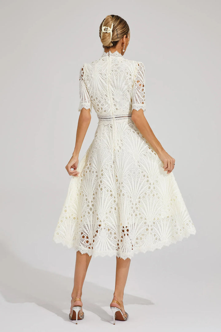 Lauren | Women's Elegant Lace Design Midi Dress