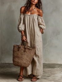 Autumn | Women's Off-Shoulder Holiday Maxi Dress