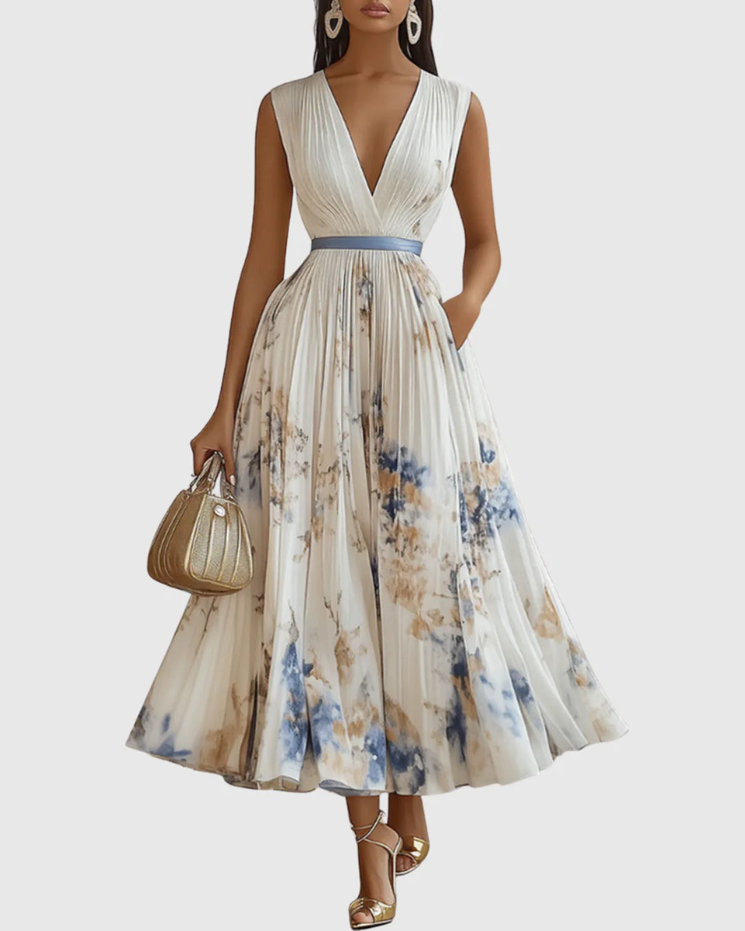 Ainhoa | Women’s Elegant Pleated A-line Dress