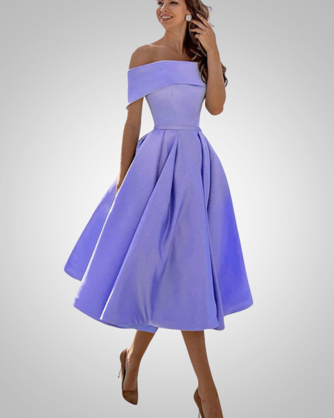 Peppa | Women’s Summer Off-Shoulder A-Line Midi Dress
