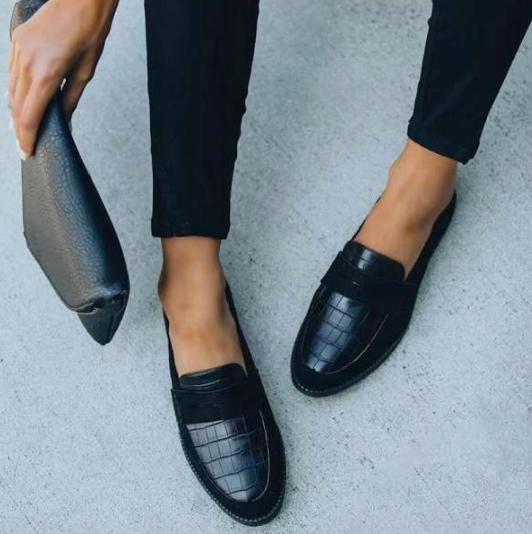 Joelle | Women’s Casual Croc Pattern Loafers