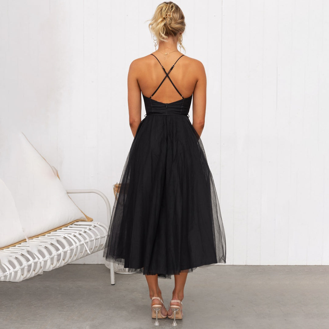 Eloise | Women's Elegant Spaghetti Strap A-line Dress