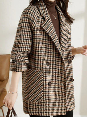 Maya | Women’s Checkered Oversized Buttoned Coat