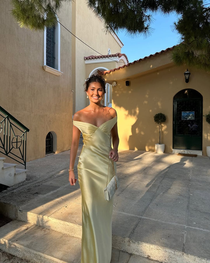 Erica | Women’s Satin Wedding Guest Maxi Dress