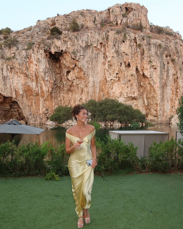 Erica | Women’s Satin Wedding Guest Maxi Dress