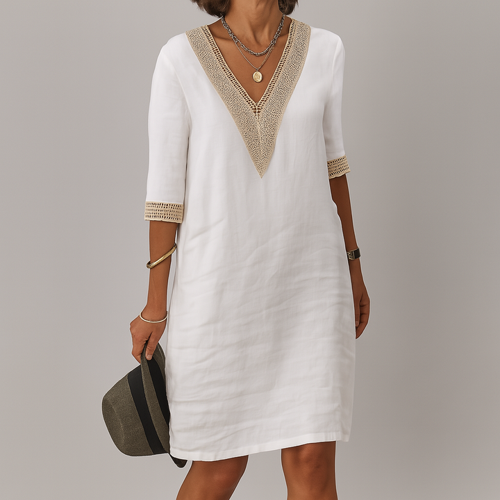 Zaylee | Women’s Crochet Trim Midi Dress