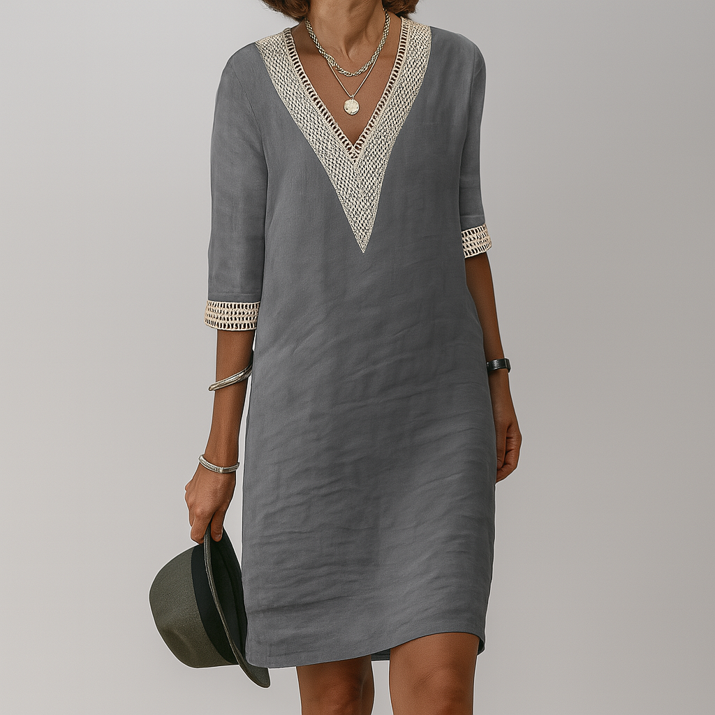 Zaylee | Women’s Crochet Trim Midi Dress