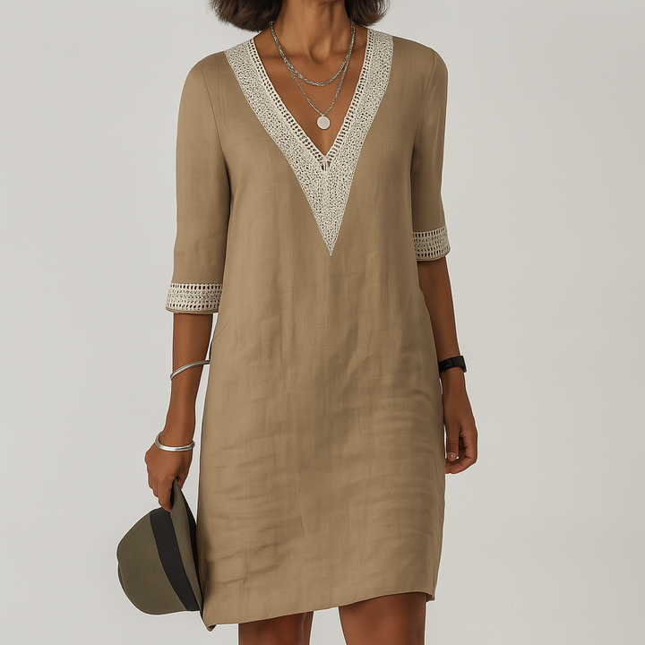 Zaylee | Women’s Crochet Trim Midi Dress
