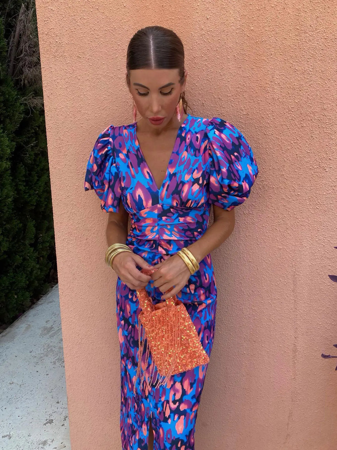 Vivian | Women’s Printed Puff Sleeves Summer Dress
