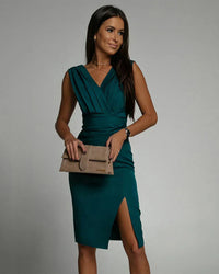 Yasmine | Women’s Elegant Pleated Midi Dress