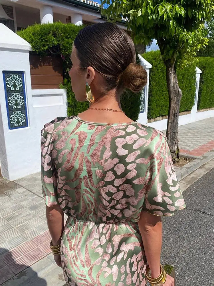 Neele | Women's Summer Floral Wrap Midi Dress