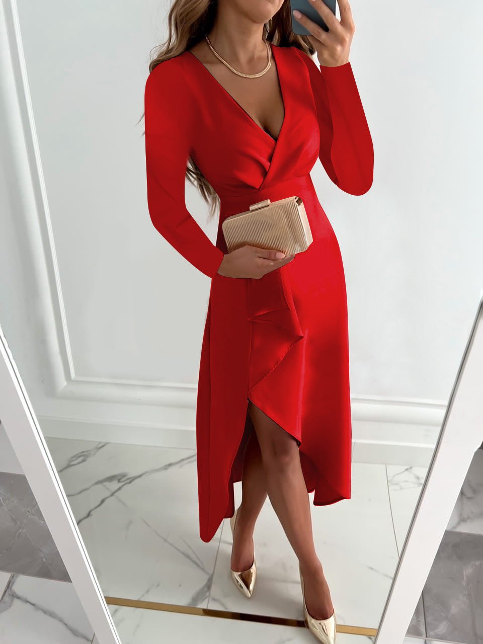 Everleigh | Women’s Elegant V-Neck Evening Dress