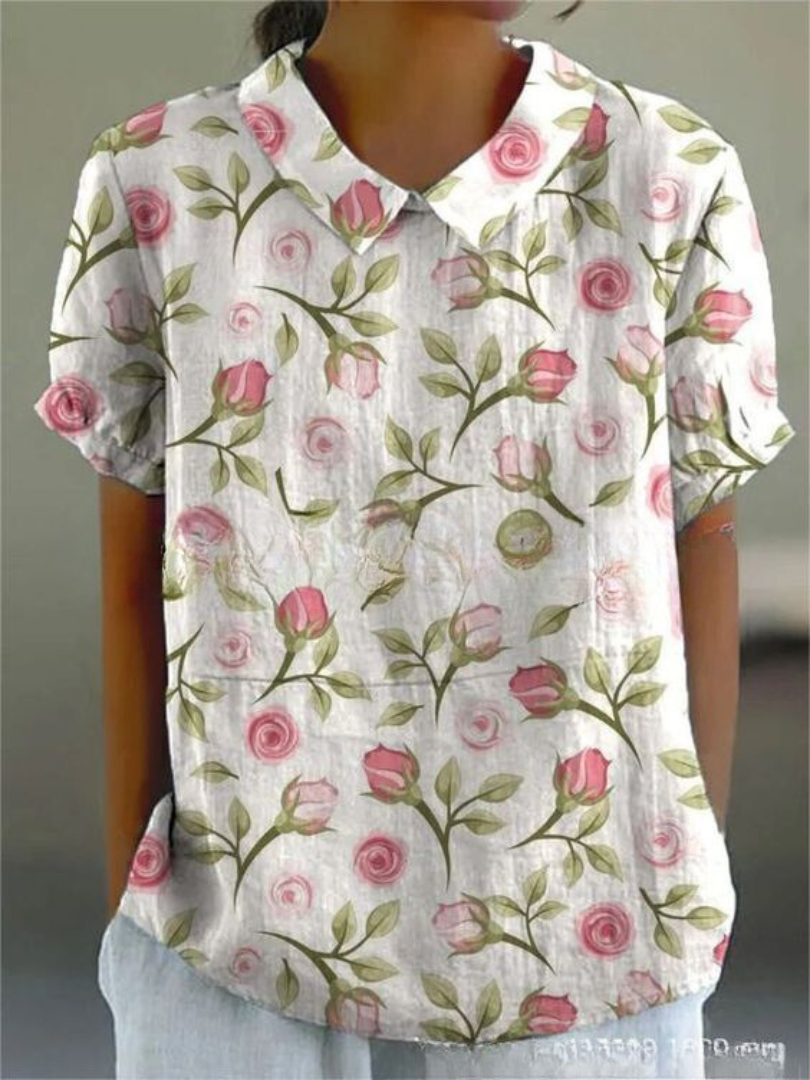 Talia | Women's Elegant Collared Floral Shirt