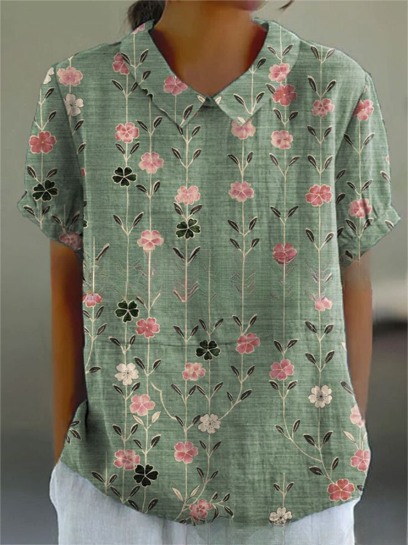 Talia | Women's Elegant Collared Floral Shirt
