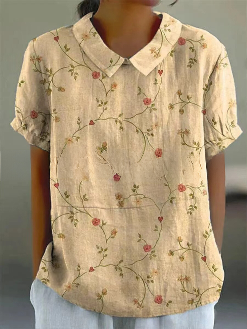 Talia | Women's Elegant Collared Floral Shirt