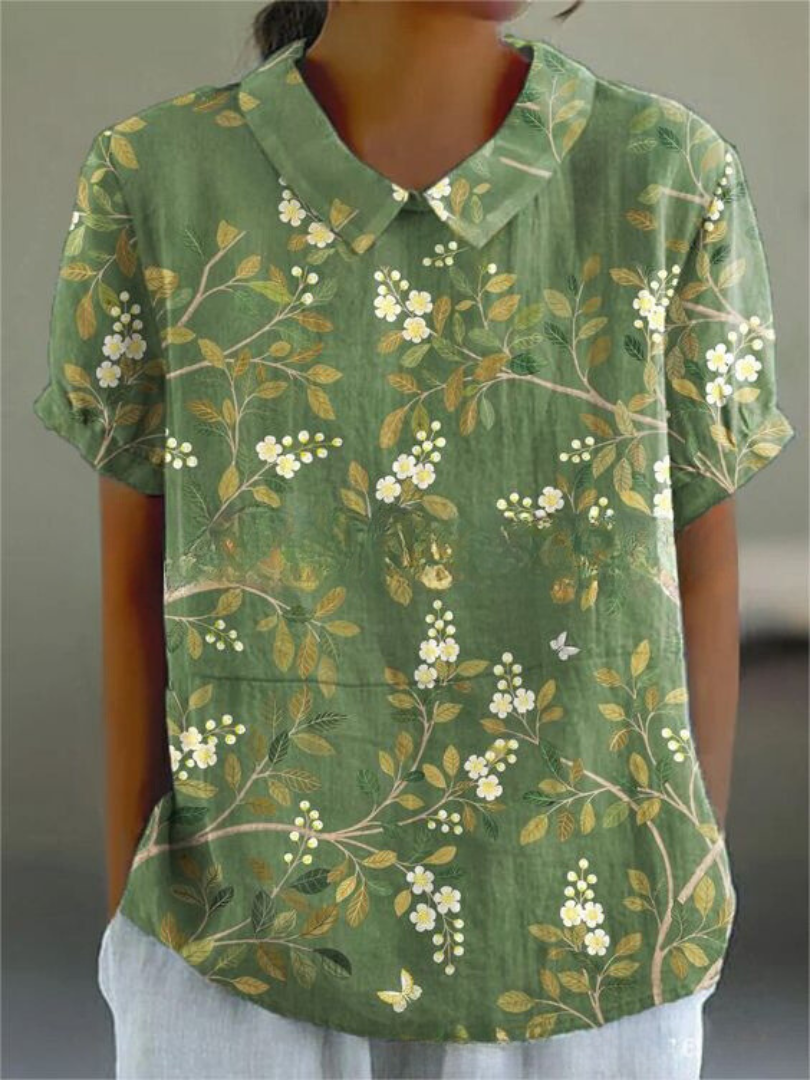 Talia | Women's Elegant Collared Floral Shirt