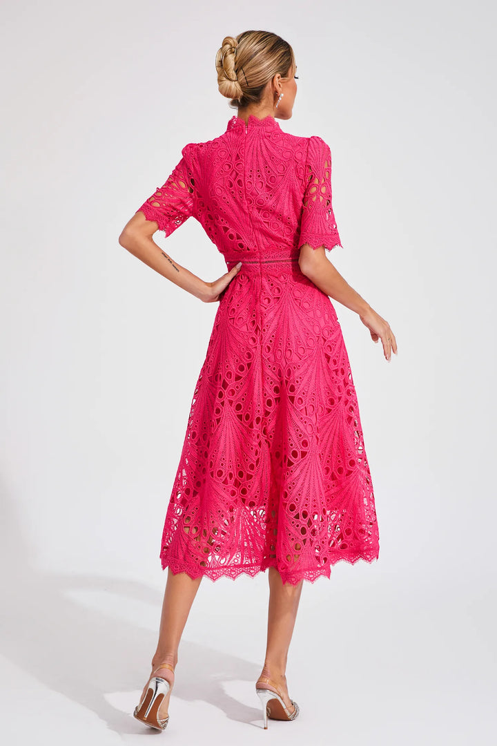 Lauren | Women's Elegant Lace Design Midi Dress