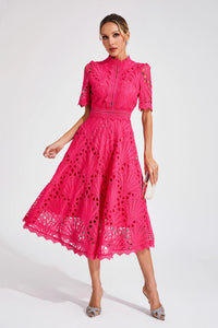Lauren | Women's Elegant Lace Design Midi Dress