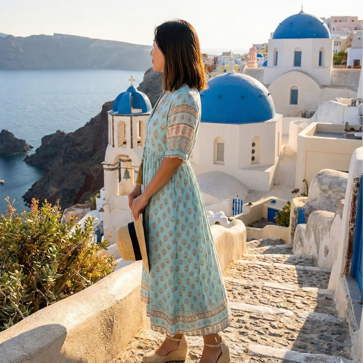 Zaneta | Women’s Summer V-Neck Midi Dress