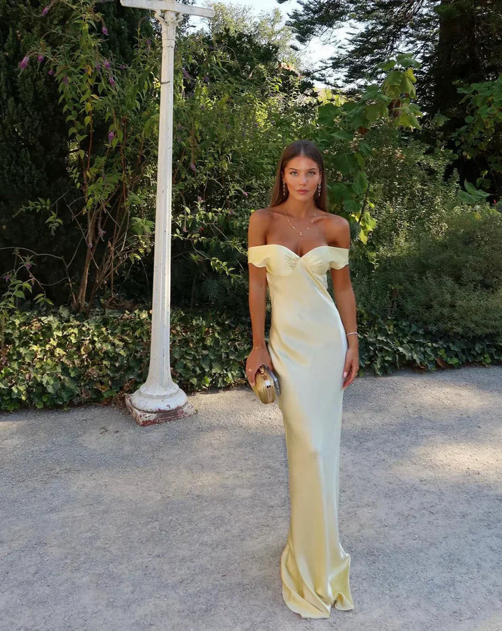 Erica | Women’s Satin Wedding Guest Maxi Dress