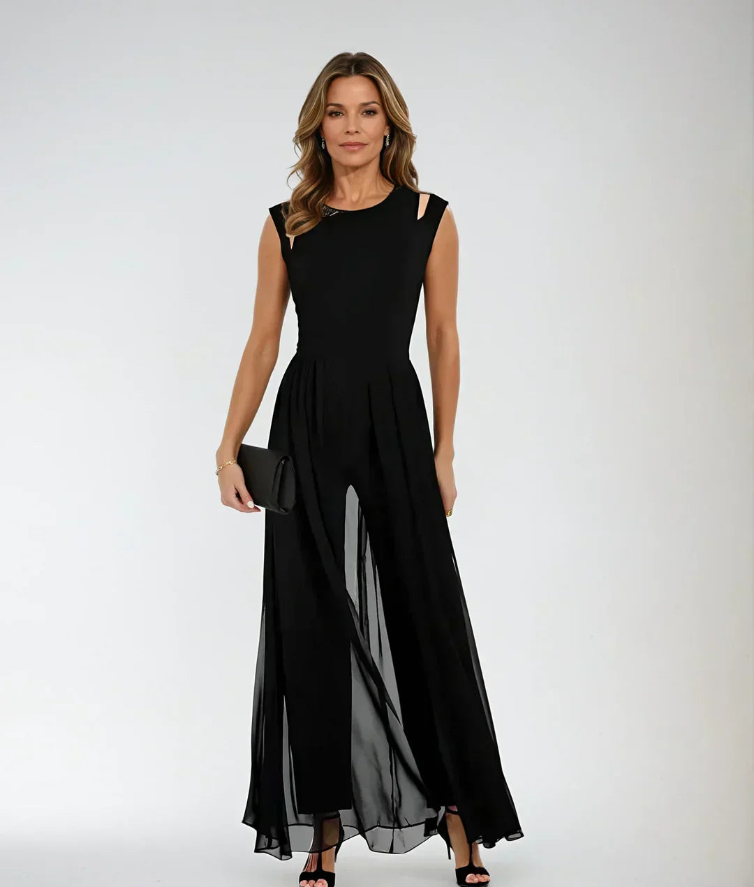 Elke | Women’s Evening Round Neck Maxi Dress