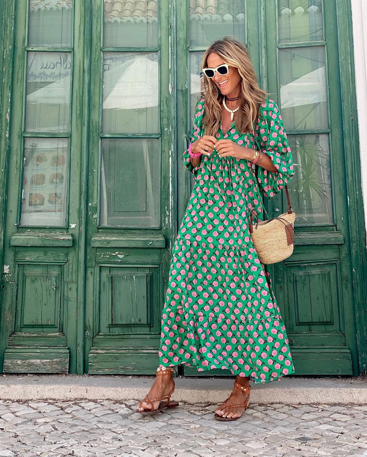 Imani | Women’s Geometric Tiered Maxi Dress
