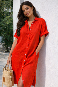 Lana | Women's Lighweight Shortsleeve Shirt Dress