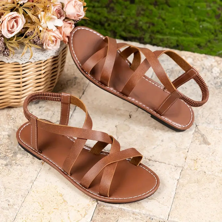 Haisley | Women's Classic Cross-Strap Flat Sandals
