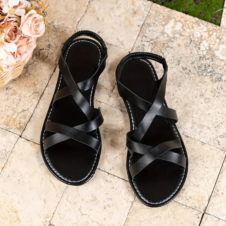 Haisley | Women's Classic Cross-Strap Flat Sandals