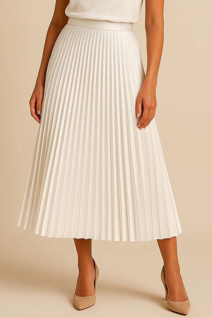 Amalia | Women’s Classic Pleated Midi Skirt