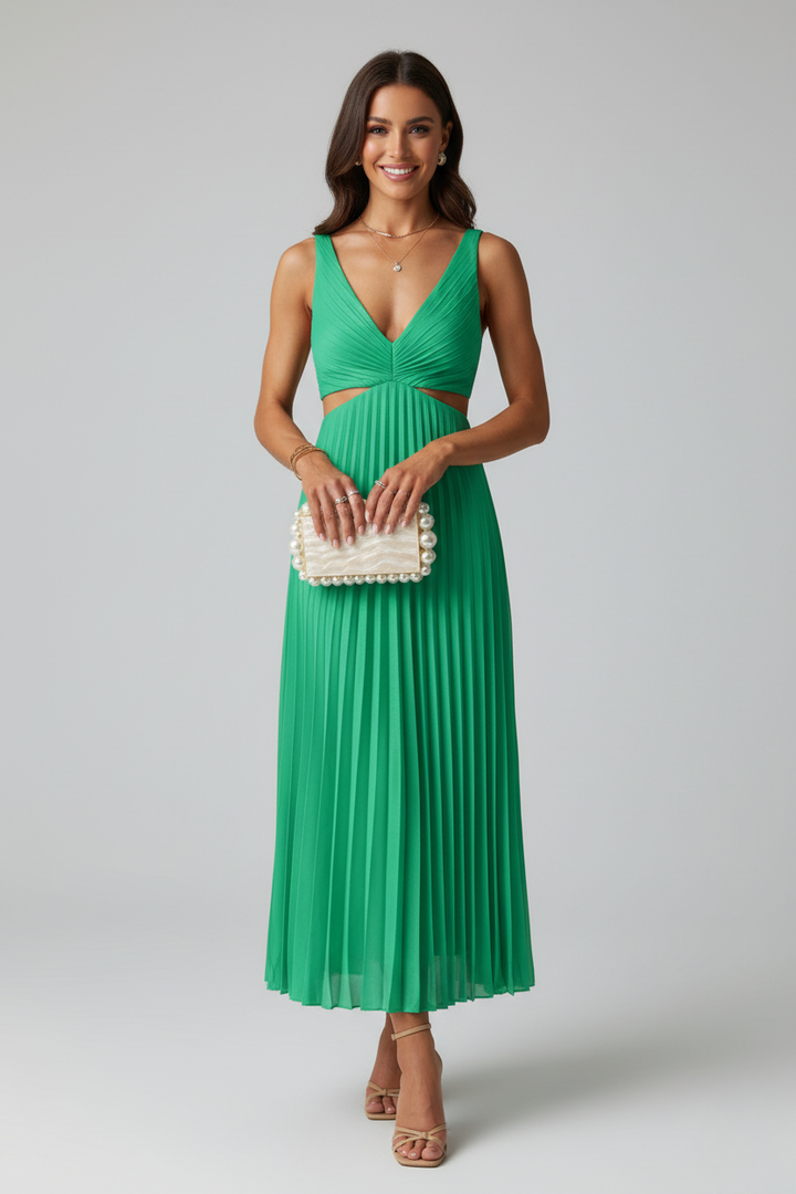 Andrea | Women’s Pleated Midi Wedding Guest Dress