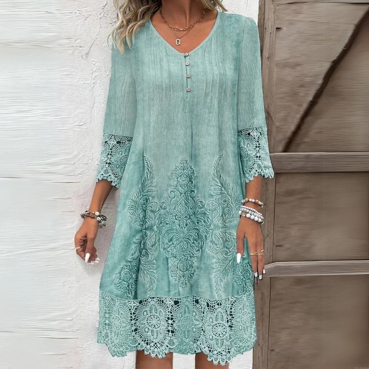 Marley | Women's Elegant Long Sleeve Boho Midi Dress