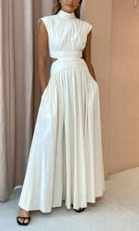 Alina | Women's High Neck Sleeveless Maxi Dress