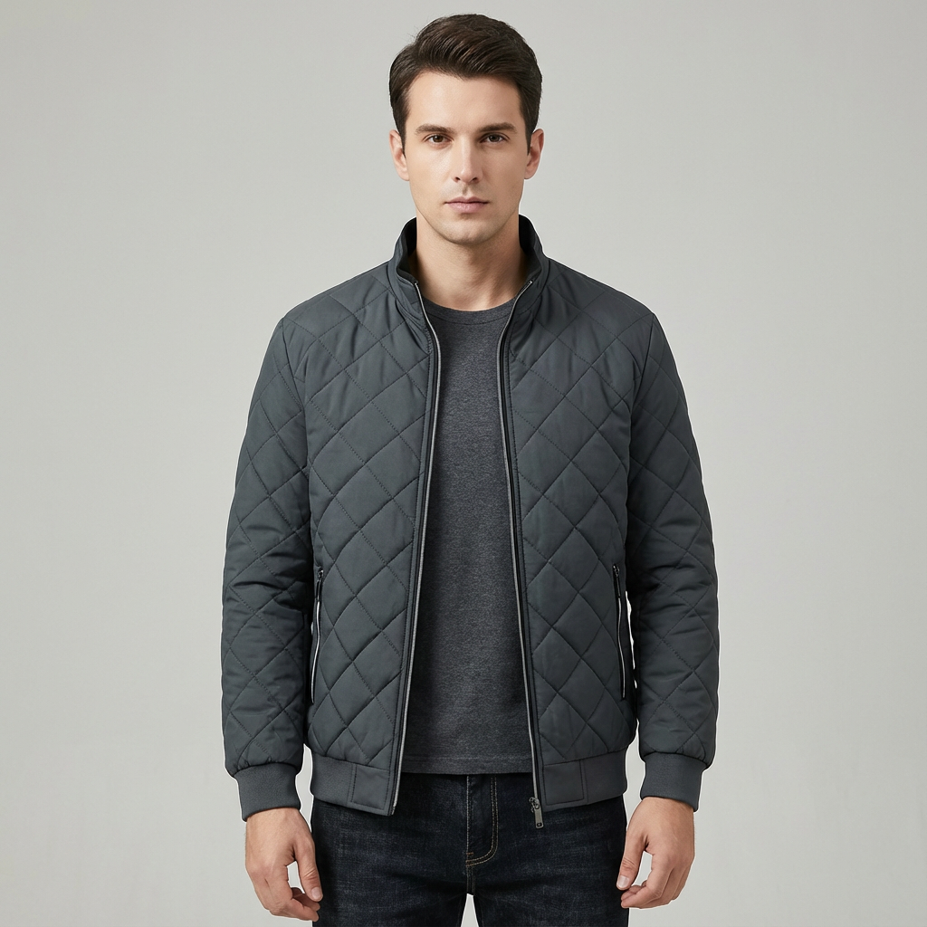 Men's Quilted Bomber Jacket