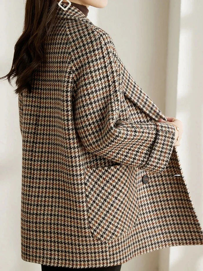 Maya | Women’s Checkered Oversized Buttoned Coat