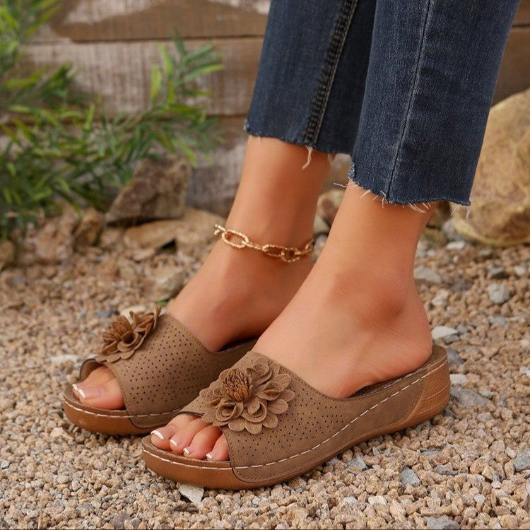 Nora | Women's Elegant Floral Mules Sandals