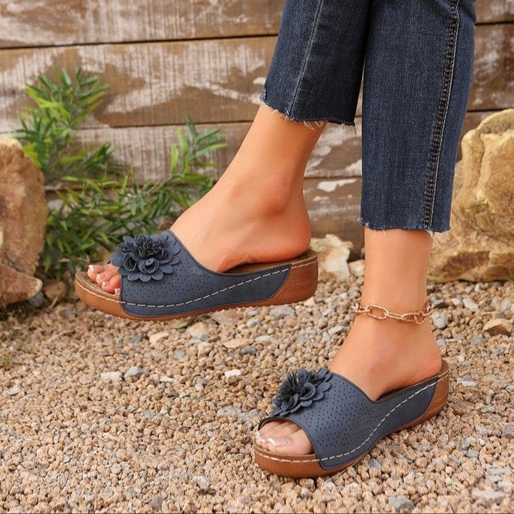 Nora | Women's Elegant Floral Mules Sandals