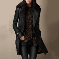 Sienna | Women's Tailored Faux Leather Trench Coat