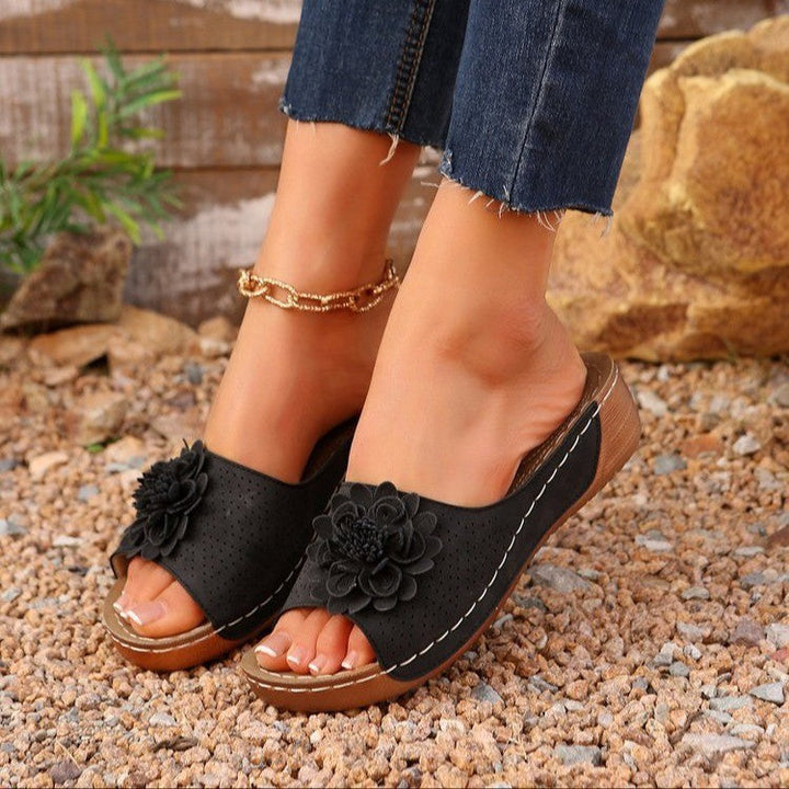 Nora | Women's Elegant Floral Mules Sandals