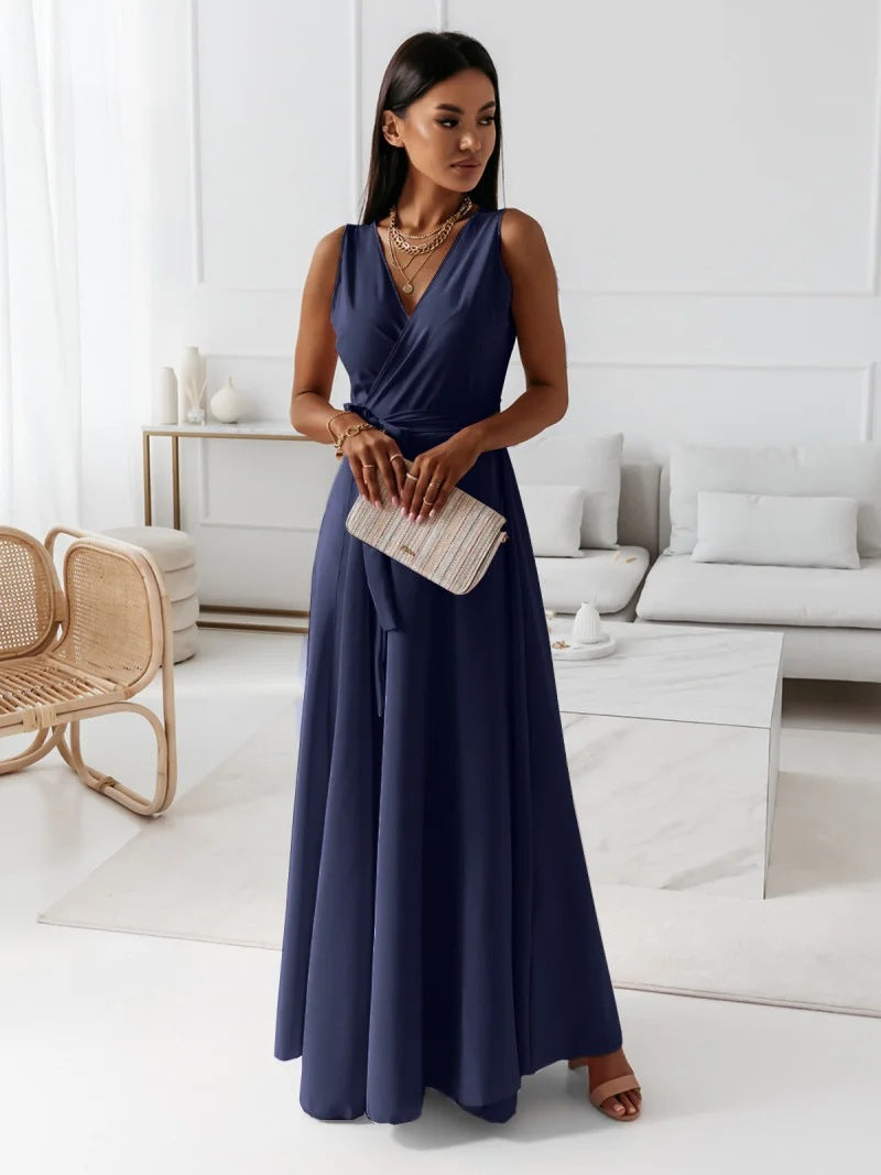 Stephanie | Women’s Tie Waist Wedding Guest Maxi Dress