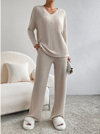 Isla | Women's Ribbed V-Neck Loungewear Set