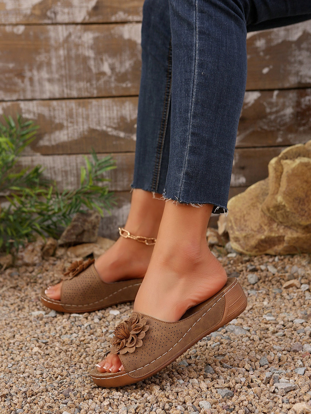 Nora | Women's Elegant Floral Mules Sandals