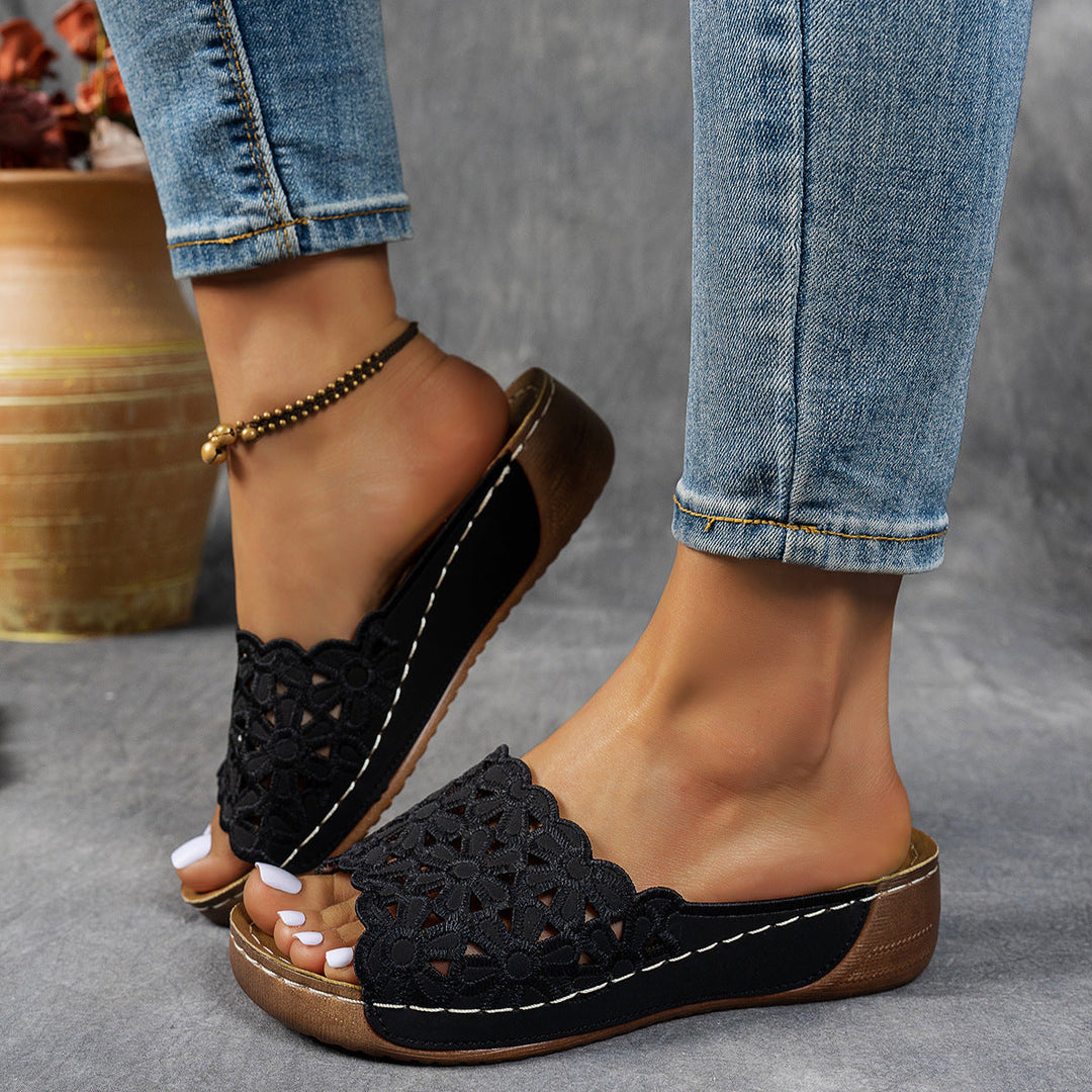 Zara | Women's Summer Floral Platform Mules