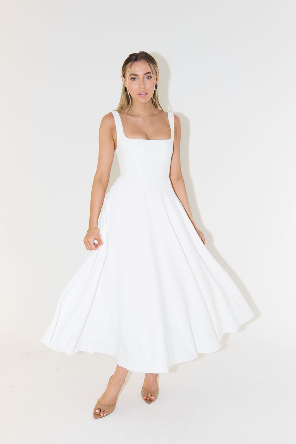 Samantha | Women’s Summer Square Neck Midi Dress