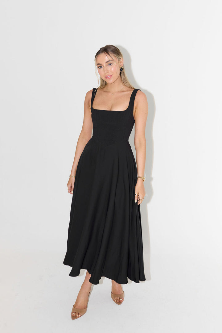 Samantha | Women’s Summer Square Neck Midi Dress