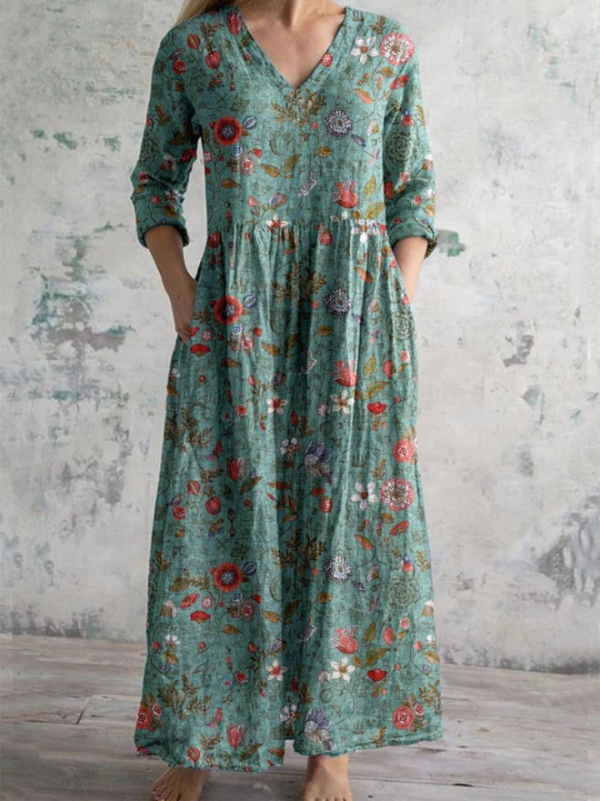 Jessica | Women’s Floral V-Neck Midi Dress
