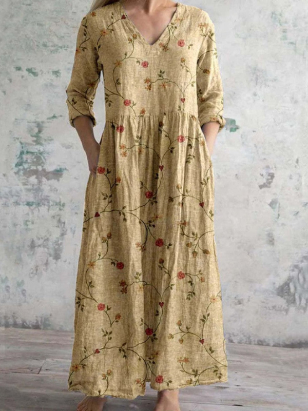 Jessica | Women’s Floral V-Neck Midi Dress